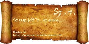 Sztupjár Aranka névjegykártya